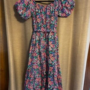 Lilly Pulitzer Floral Asymmetrical Dress - Pink and Green